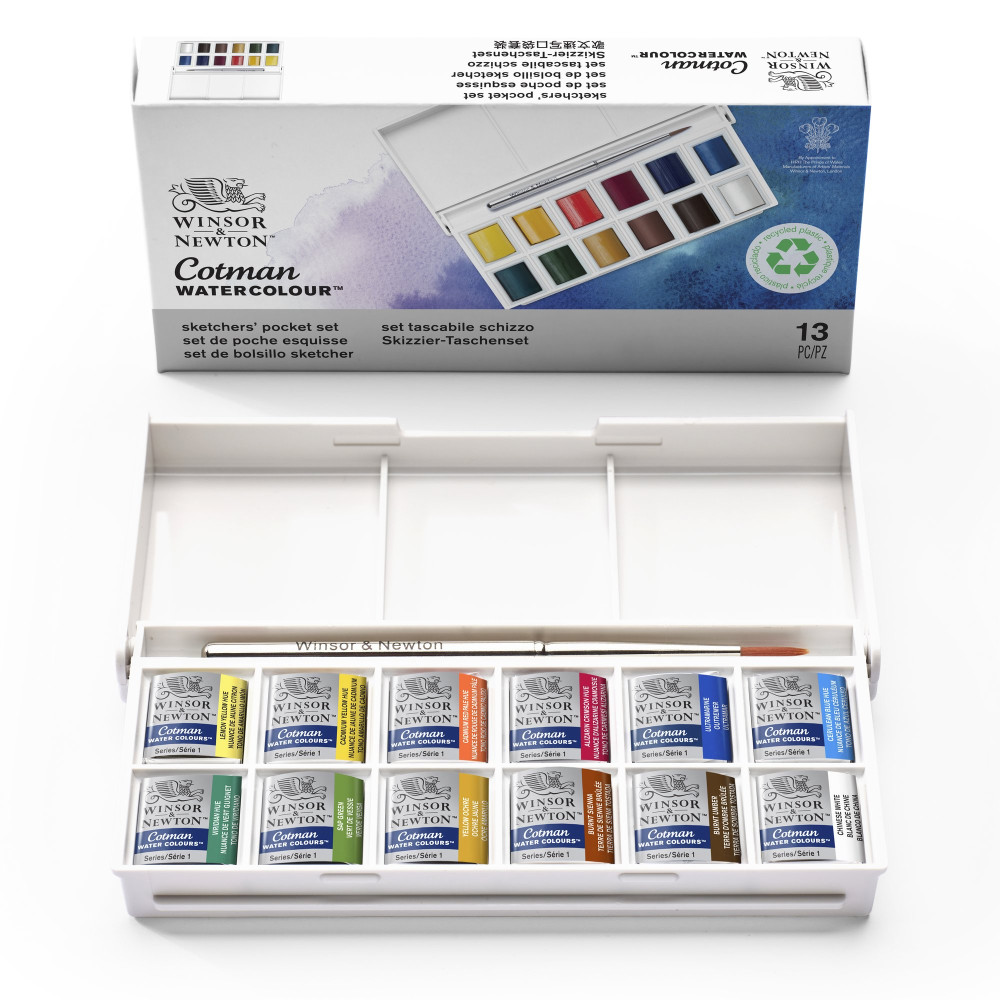 Zestaw farb akwarelowych Cotman Sketchers Pocket - Winsor & Newton - 12 kolorów