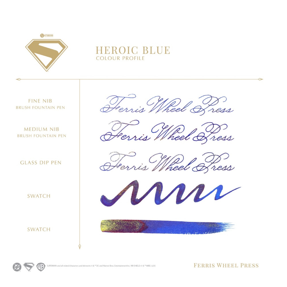 Calligraphy ink Superman - Ferris Wheel Press - Heroic Blue 28 ml