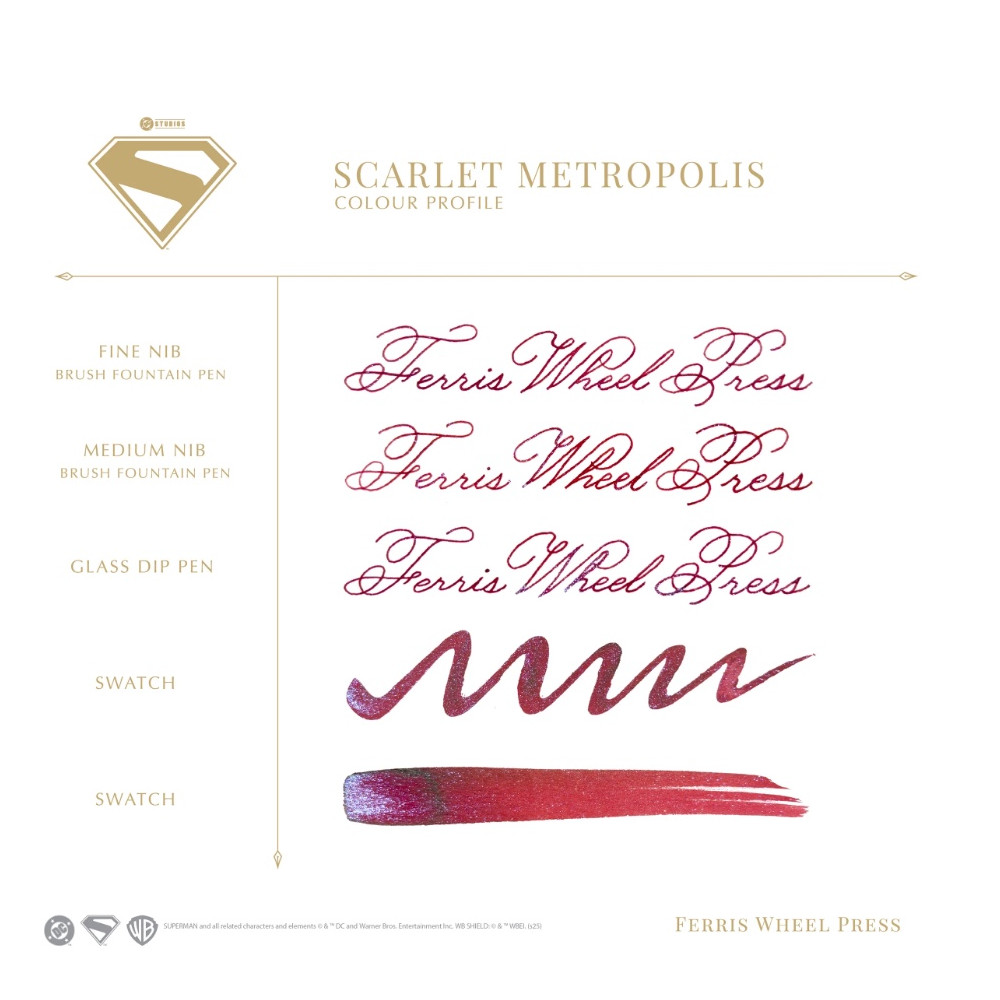 Calligraphy ink Superman - Ferris Wheel Press - Scarlet Metropolis 28 ml