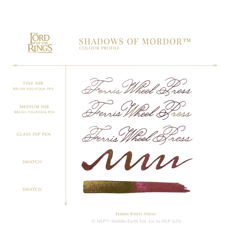 Calligraphy ink The Lord of the Rings - Ferris Wheel Press - Shadows of Mordor 28 ml