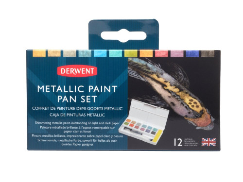 Metallic Watercolor Paint Pan Set - Derwent - 12 colors