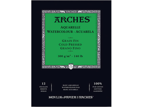 Blok do akwareli A5 - Arches - cold pressed 300 g 12 ark.