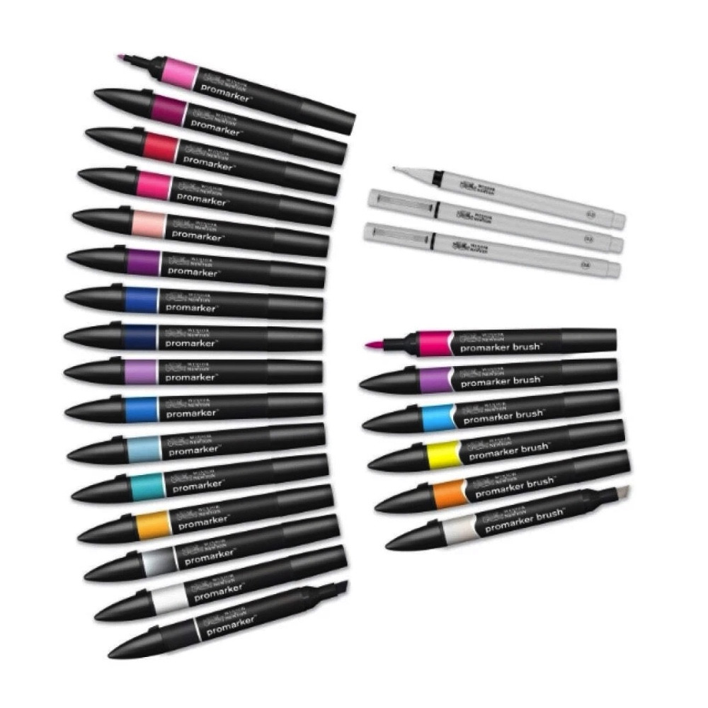 Zestaw Promarker Modern Lettering w etui - Winsor & Newton - 25 szt.