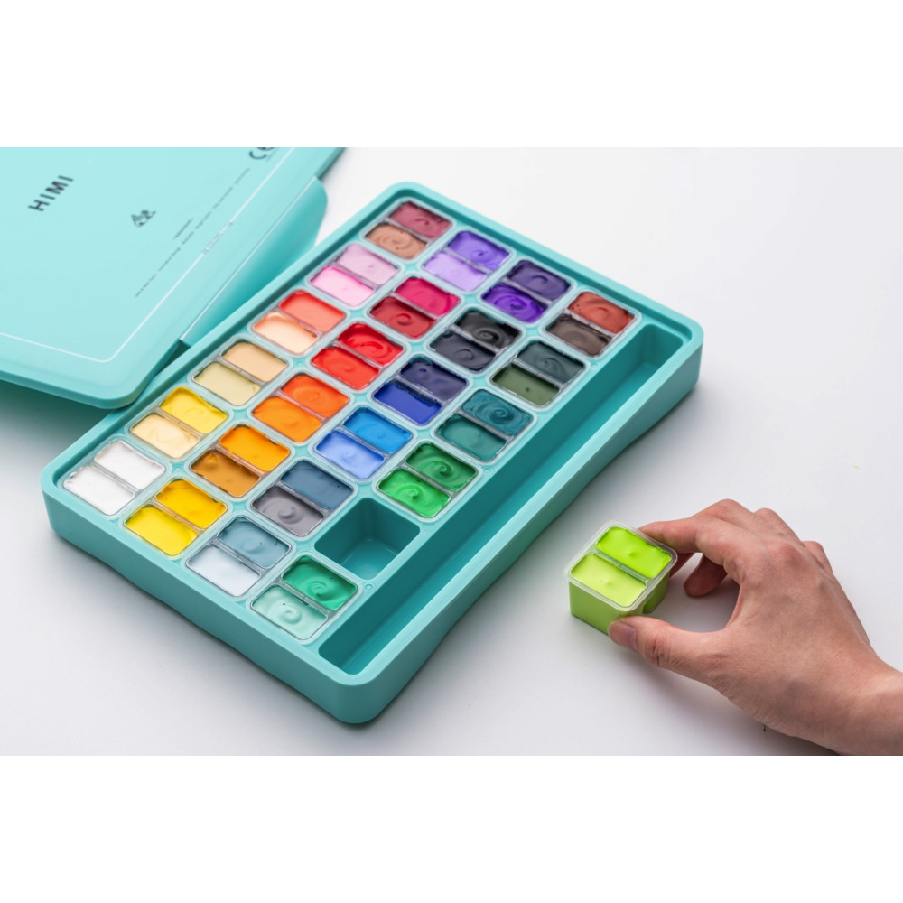 Set of Twin Cup Gouache paints - HIMI - Green 48 pcs. x 12 g