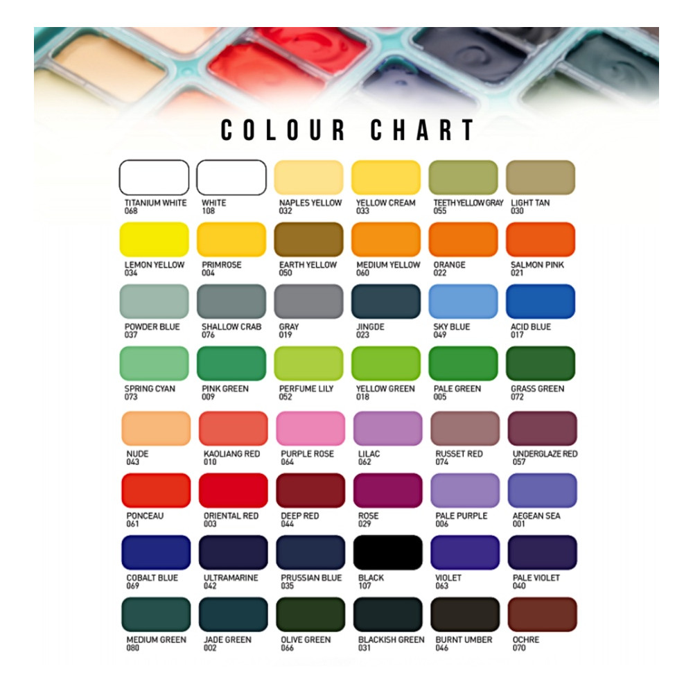 Set of Twin Cup Gouache paints - HIMI - Green 48 pcs. x 12 g