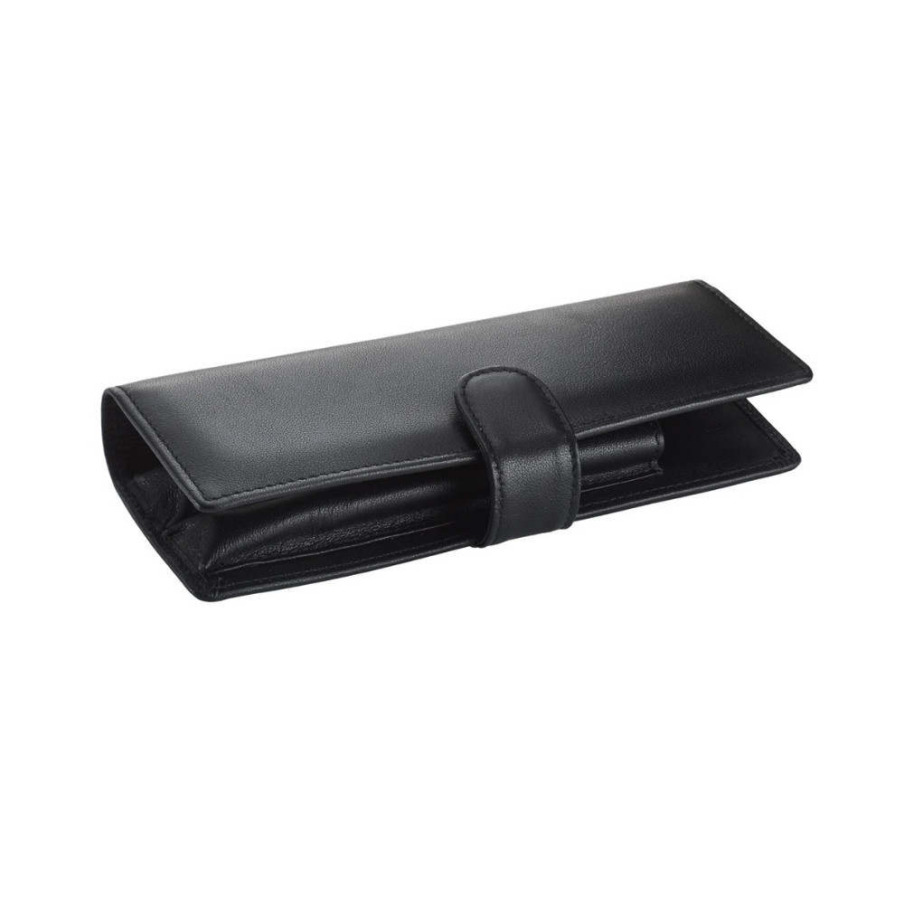 Skórzane etui podwójne zapinane A402 - Lamy - Black