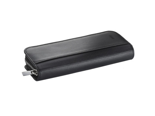 Skórzane etui podwójne na suwak A403 - Lamy - Black