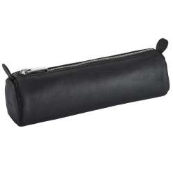 Leather round pencil case with zipper A404 - Lamy - Black