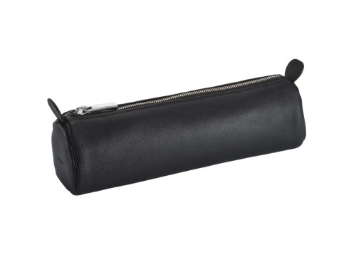 Leather round pencil case with zipper A404 - Lamy - Black