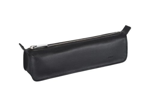 Leather triangle pencil case with zipper A404 - Lamy - Black
