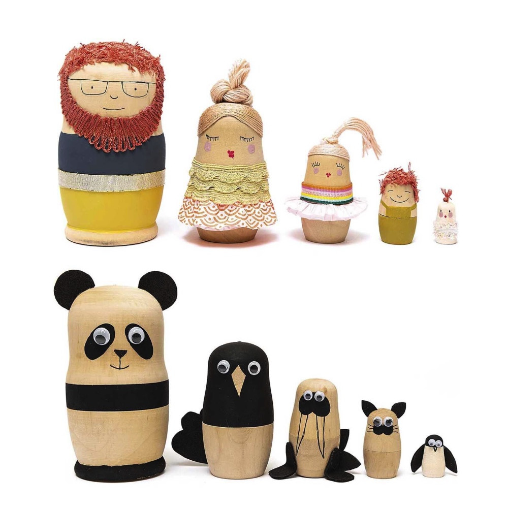 Figurki drewniane Matrioszka - Rico Design - 5 szt.