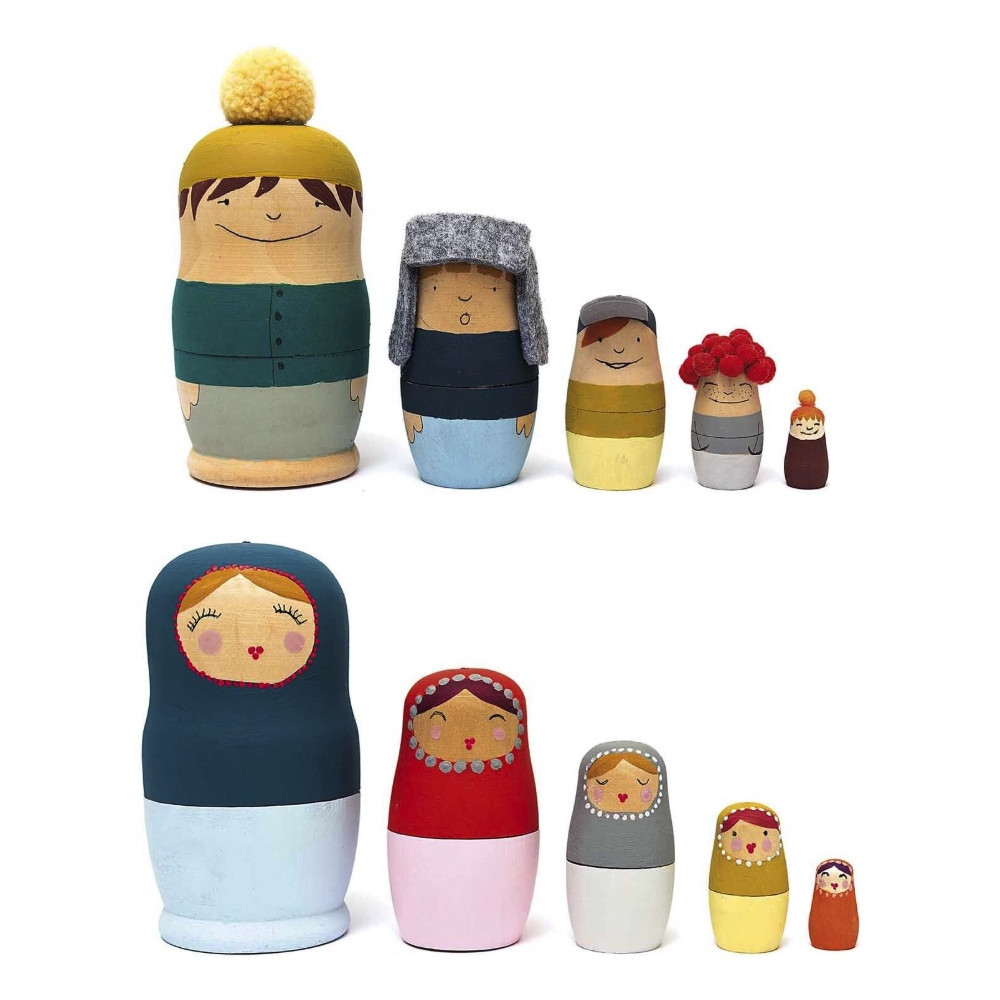 Figurki drewniane Matrioszka - Rico Design - 5 szt.