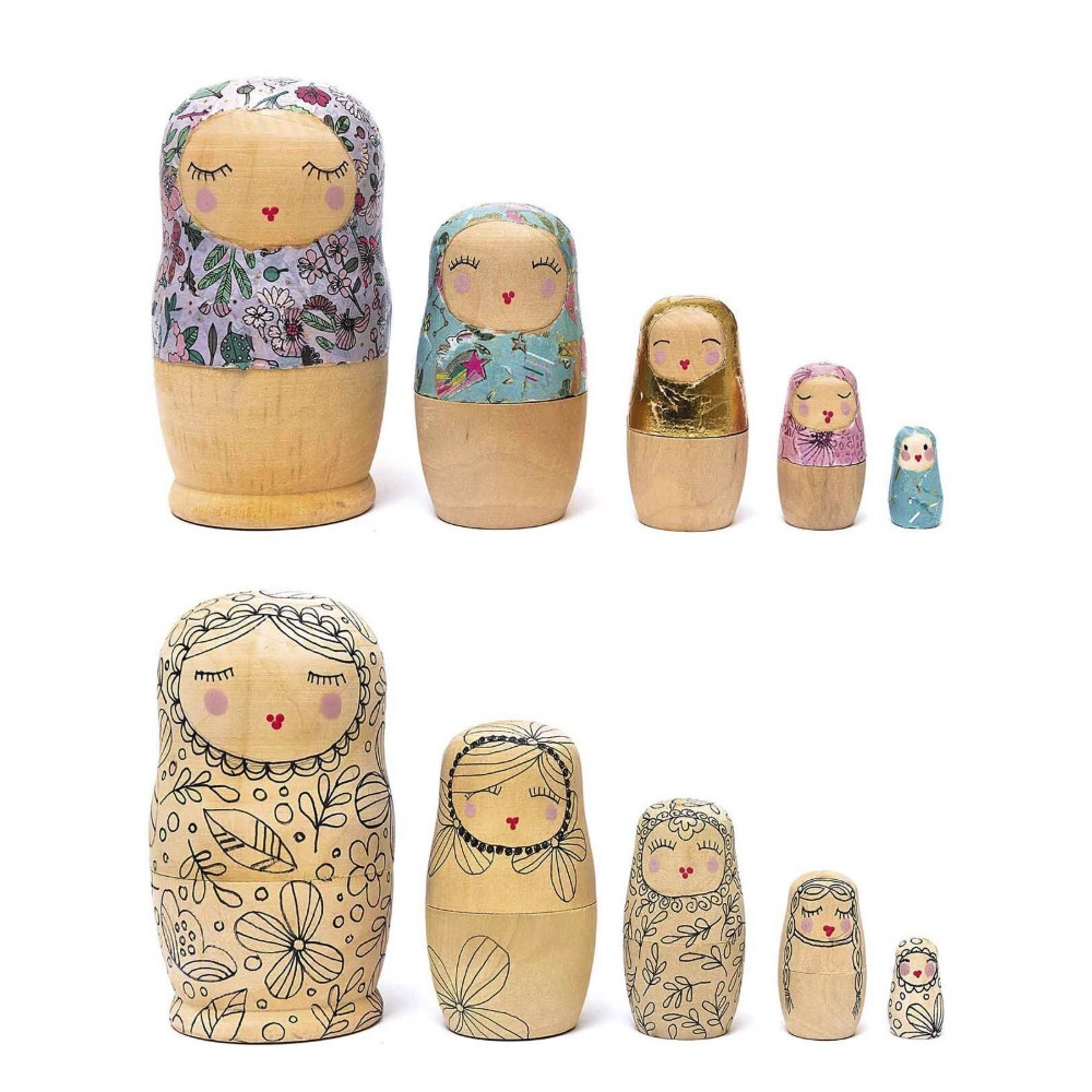 Wooden figurines Matryoshka - Rico Design - 5 pcs.