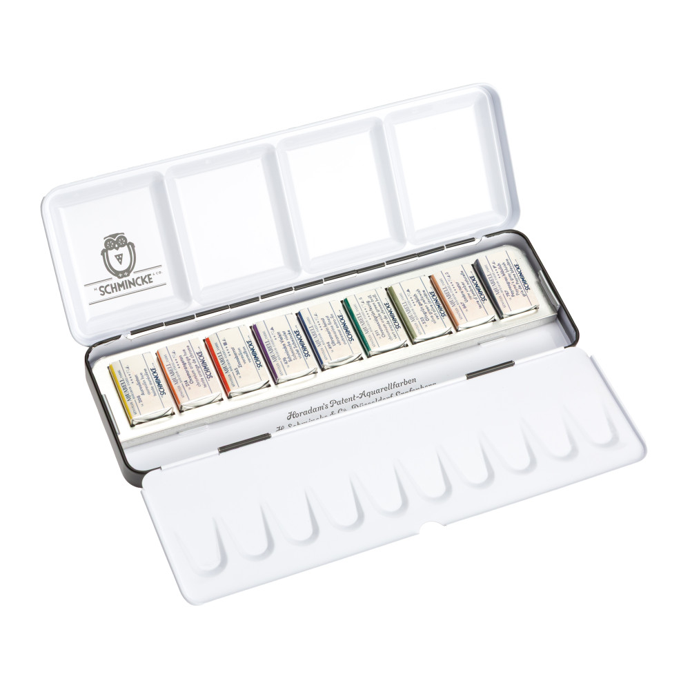 Set of Horadam Aquarell watercolor paints pans - Schmincke - 9 pcs.