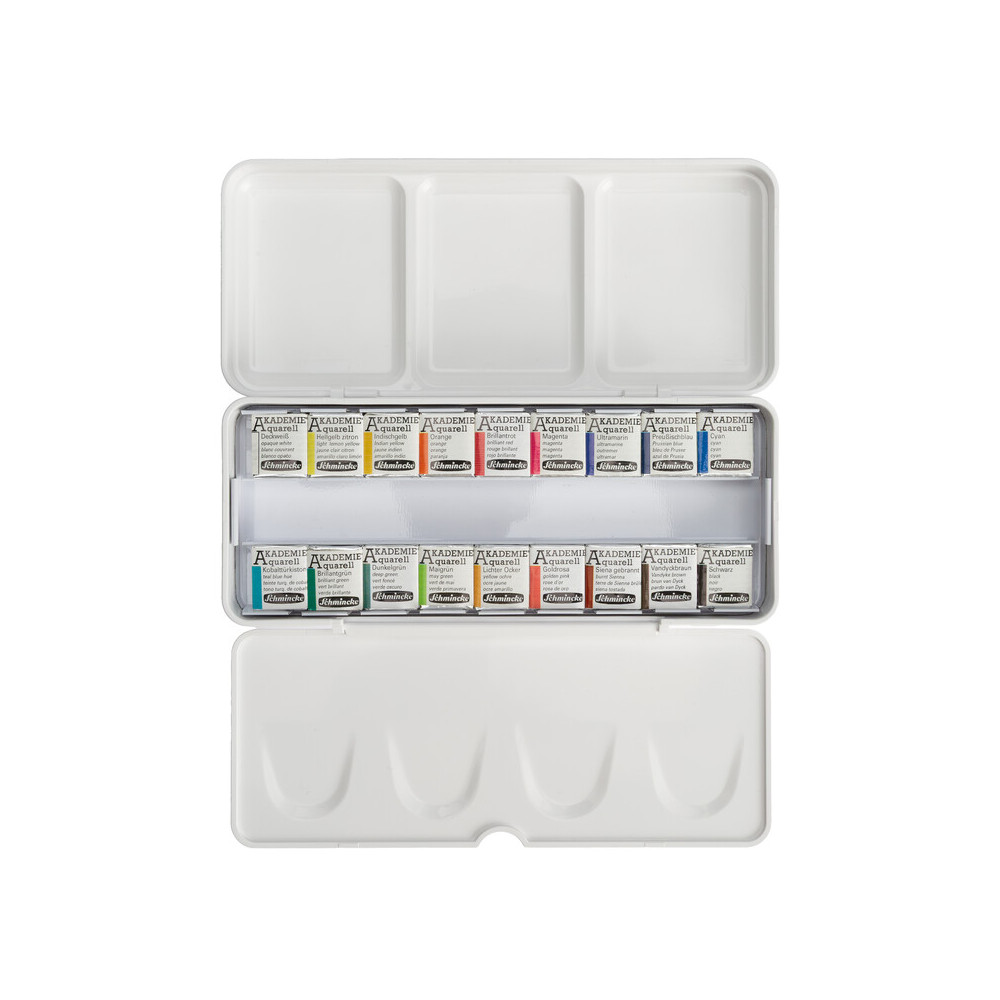 Set of Akademie Aquarell watercolor paints - Schmincke - 18 pcs