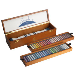 Set of Finest Extra-Soft artists’ pastels in wooden box - Schmincke - 48 pcs