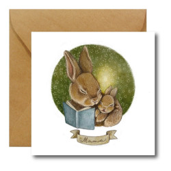 Kartka okolicznościowa - Hi Little - Mama Króliczki 14,5 x 14,5 cm
