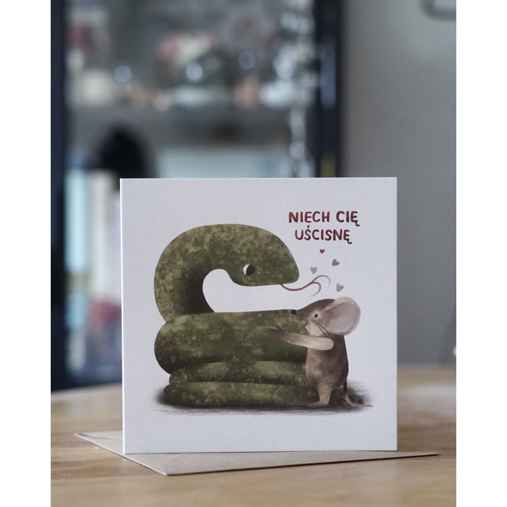 Kartka okolicznościowa - Hi Little - Niech Cię Uścisnę 14,5 x 14,5 cm