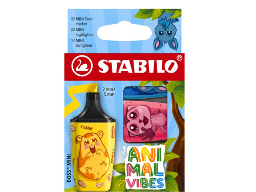 Zestaw zakreślaczy neonowych Boss Mini Animal Vibes - Stabilo - 3 szt.