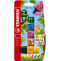 Set of Boss Mini Animal Vibes highlighters - Stabilo - 5 pcs