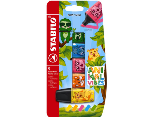 Set of Boss Mini Animal Vibes highlighters - Stabilo - 5 pcs
