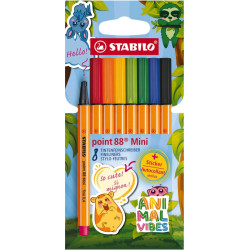 Zestaw cienkopisów Point 88 Mini Animal Vibes - Stabilo - 8 szt.