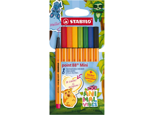 Zestaw cienkopisów Point 88 Mini Animal Vibes - Stabilo - 8 szt.