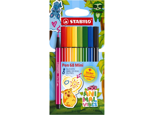 Zestaw flamastrów Pen 68 Mini Animal Vibes - Stabilo - 8 szt.