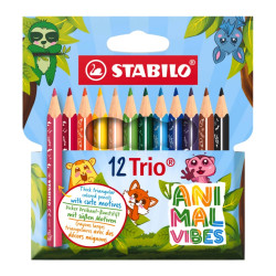 Set of Trio Animal Vibes thick coloring pencils - Stabilo - 12 pcs