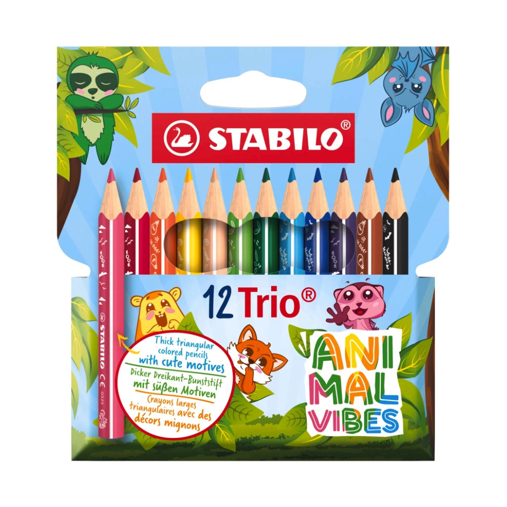 Set of Trio Animal Vibes thick coloring pencils - Stabilo - 12 pcs
