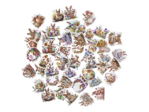 Vinyl stickers Vintage Bunnies - DpCraft - 50 pcs.