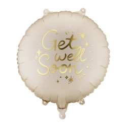 Foil balloon Get Well Soon - beige 35 cm