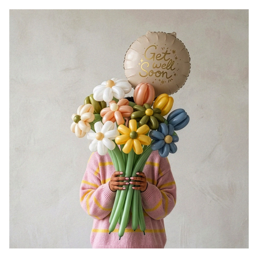 Foil balloon Get Well Soon - beige 35 cm