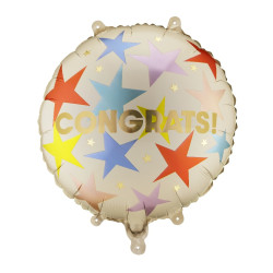 Balon foliowy Congrats! - beżowy 35 cm