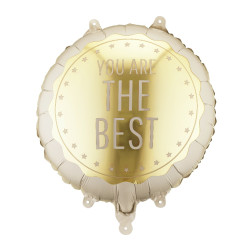 Balon foliowy You Are The Best - beżowy 35 cm