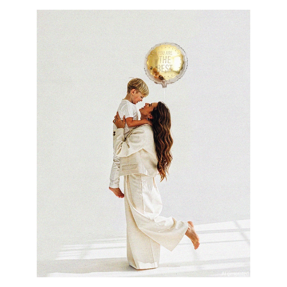 Balon foliowy You Are The Best - beżowy 35 cm