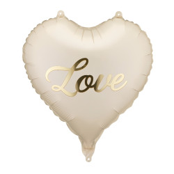 Balon foliowy Serce Love - beżowy 35 cm