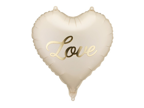 Balon foliowy Serce Love - beżowy 35 cm