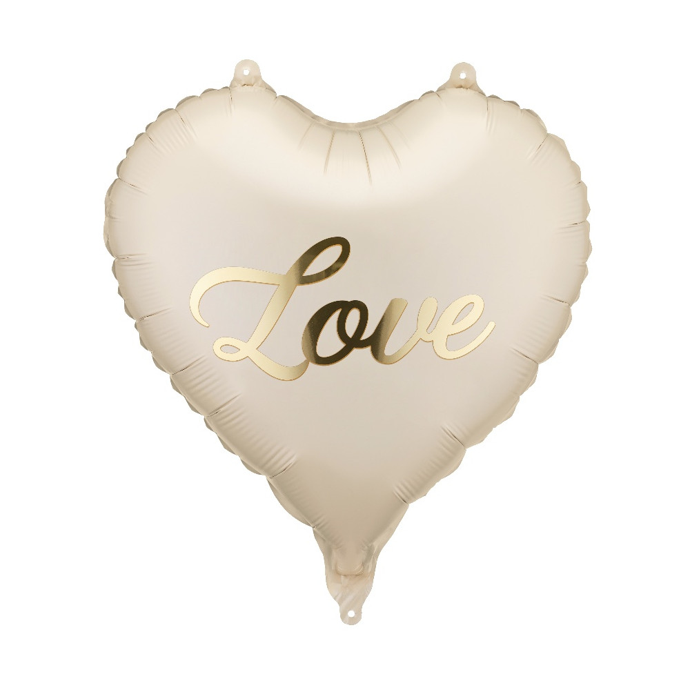Foil balloon Heart Love - beige 35 cm