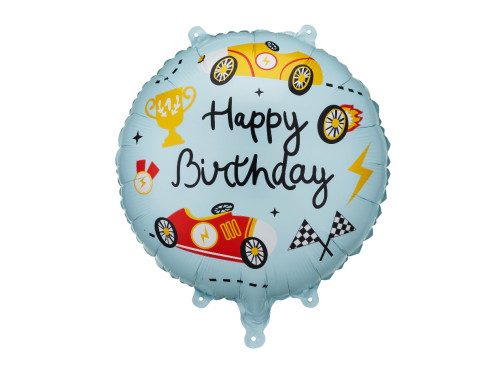 Balon foliowy Happy Birthday - niebieski 35 cm
