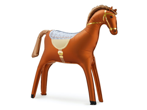 Foil balloon standing Horse - brown 112 x 97 cm