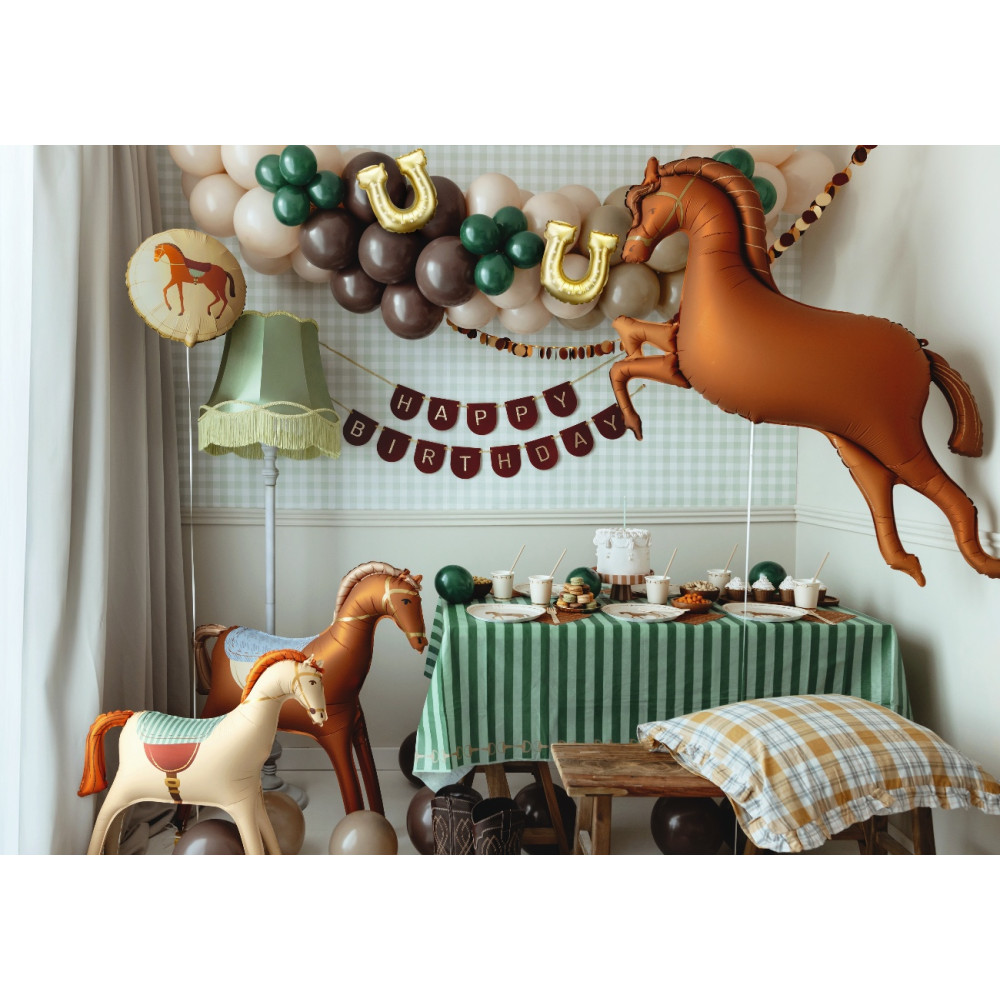 Foil balloon standing Horse - beige 86,5 x 73 cm