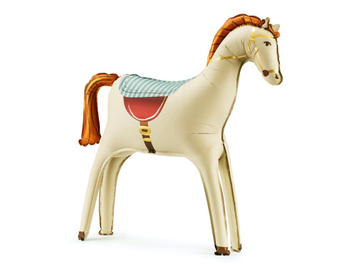 Foil balloon standing Horse - beige 86,5 x 73 cm