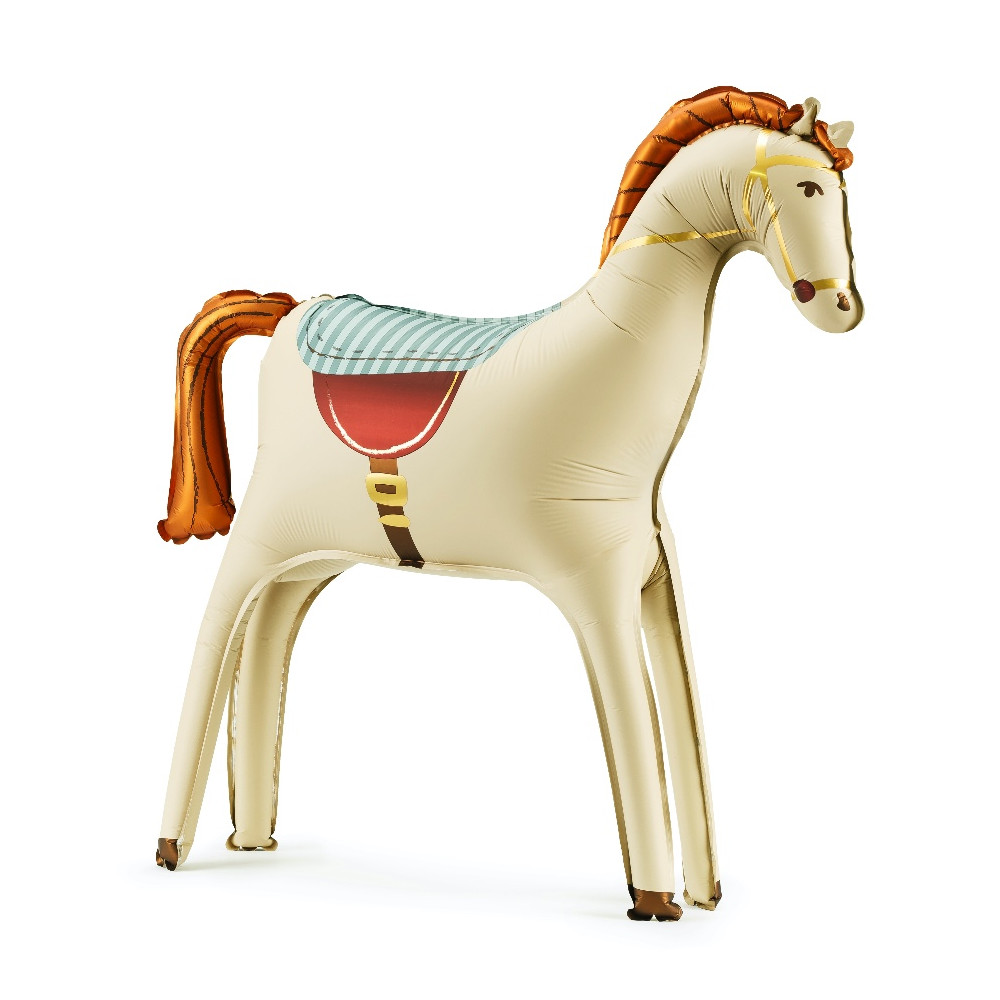 Foil balloon standing Horse - beige 86,5 x 73 cm
