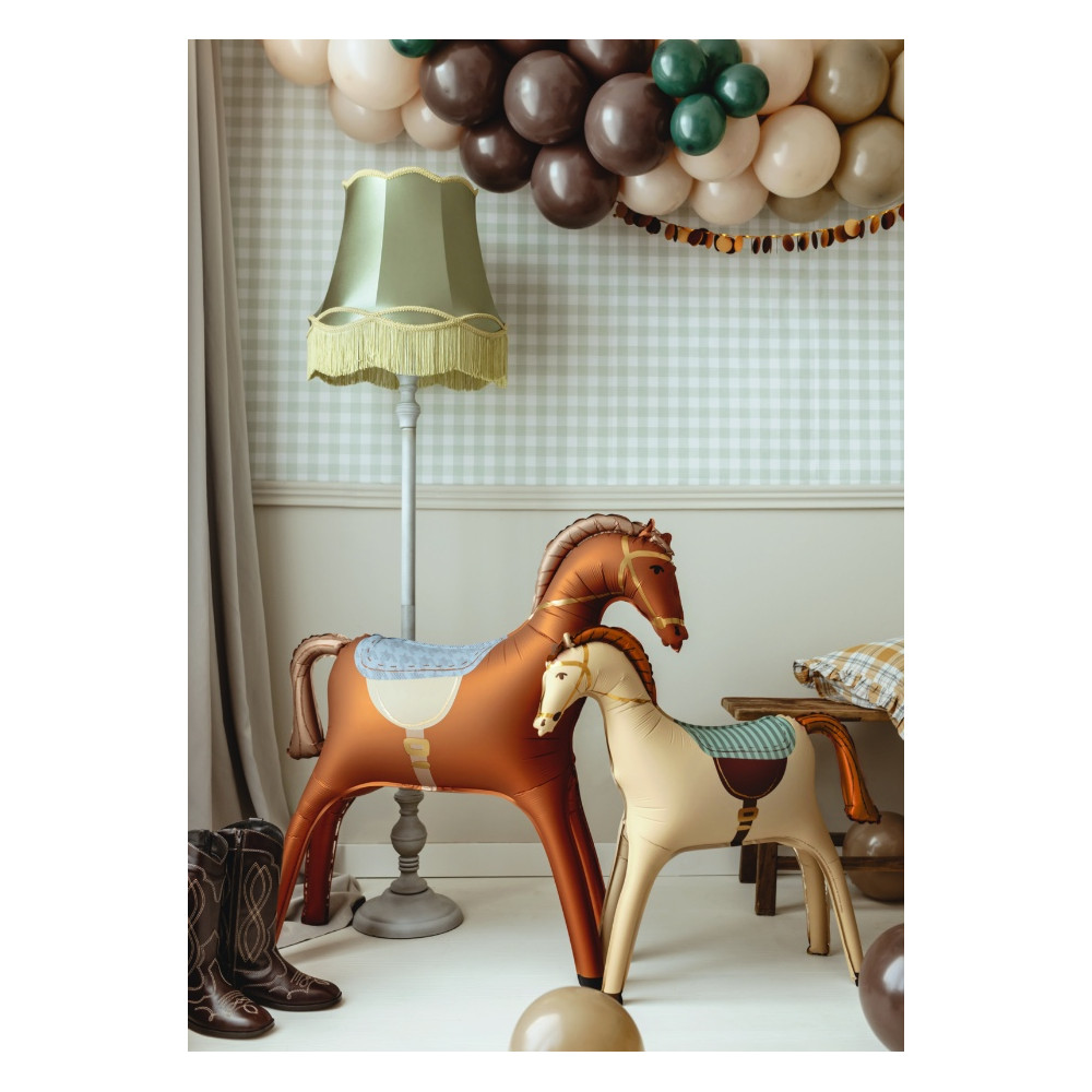 Foil balloon standing Horse - beige 86,5 x 73 cm