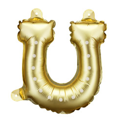 Balony foliowe Podkowy - złote 18 x 19 cm 3 szt.