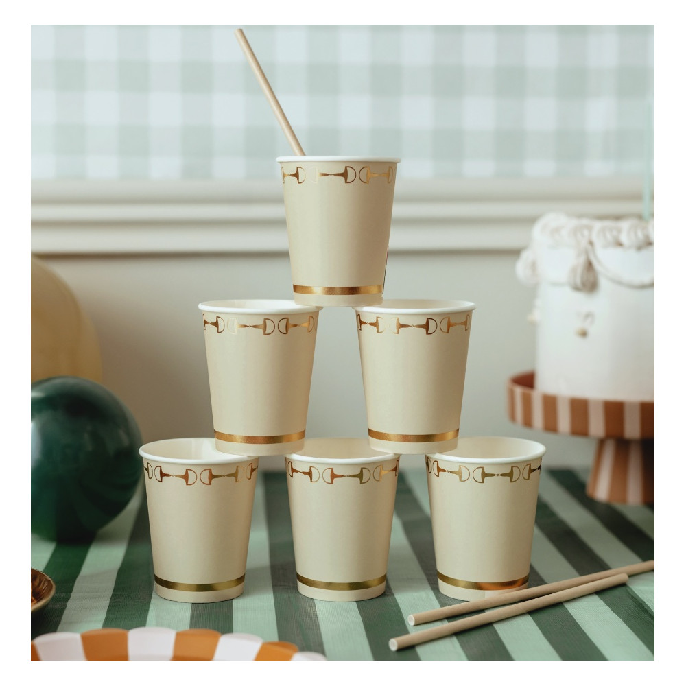 Paper cups Stirrups - beige 220 ml 6 pcs.