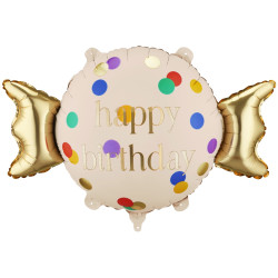 Balon foliowy Cukierek Happy Birthday - 61 x 37 cm