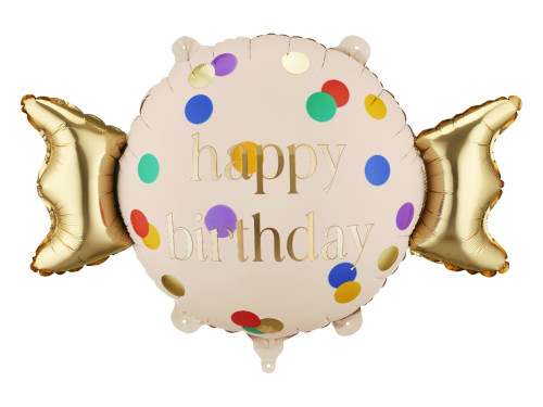 Balon foliowy Cukierek Happy Birthday - 61 x 37 cm