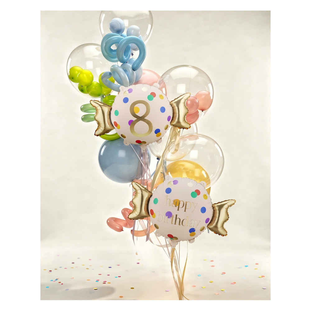 Foil balloon Happy Birthday Candy - 61 x 37 cm